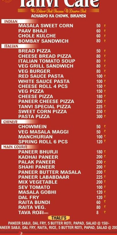 tanvi cafe